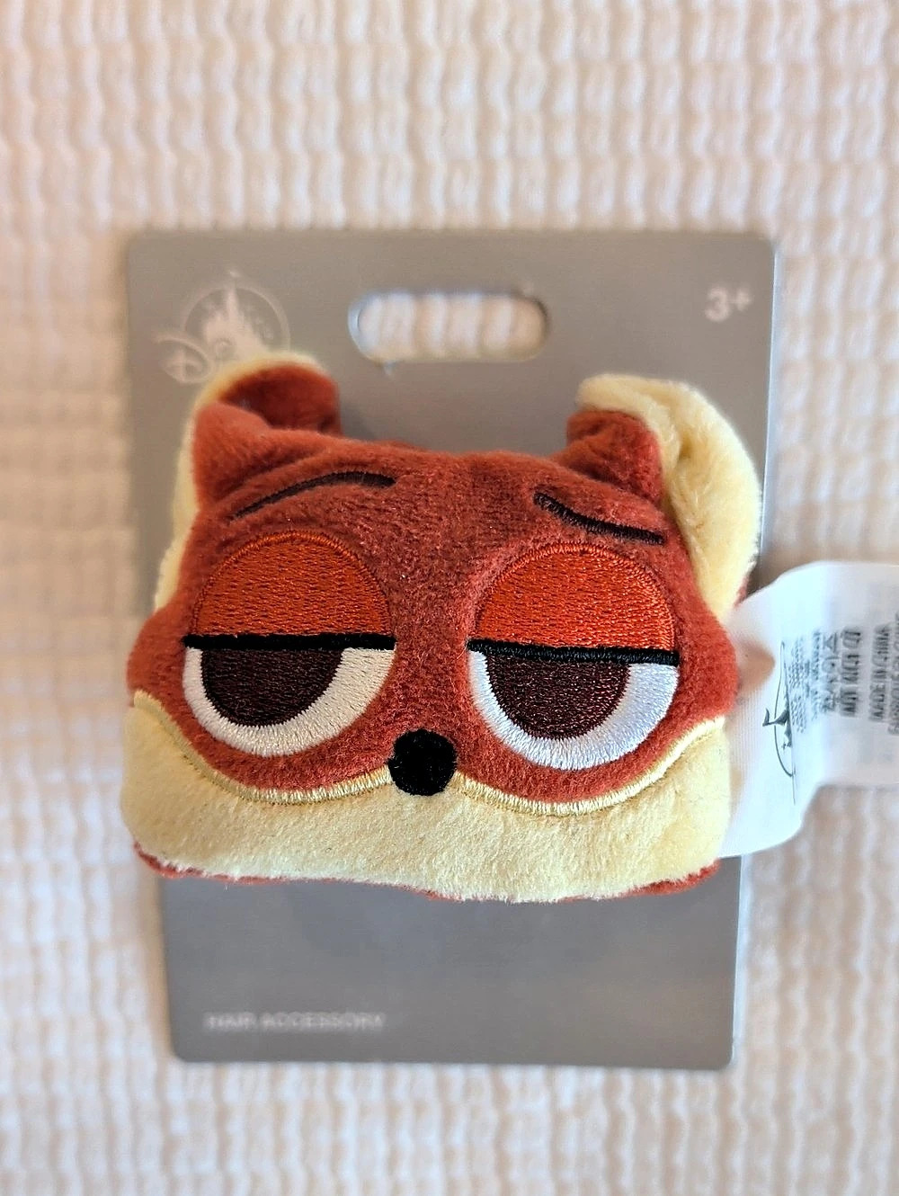 Disney Zootopia Nick Wilde Face Icon Plush Hair Claw Clip Character NWT